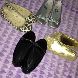4 pairs of girls flats size 13
